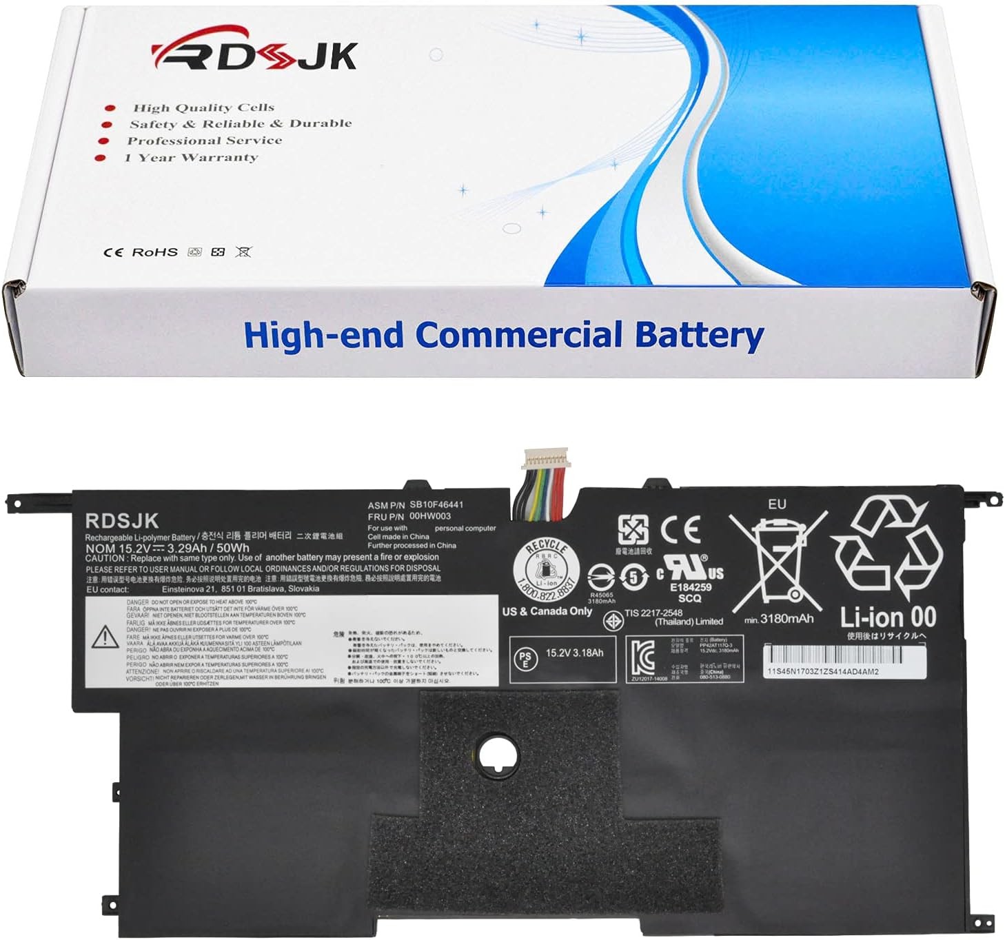 00HW003 00HW002 SB10F46440 SB10F46441 Laptop Battery for Lenovo ThinkPad X1