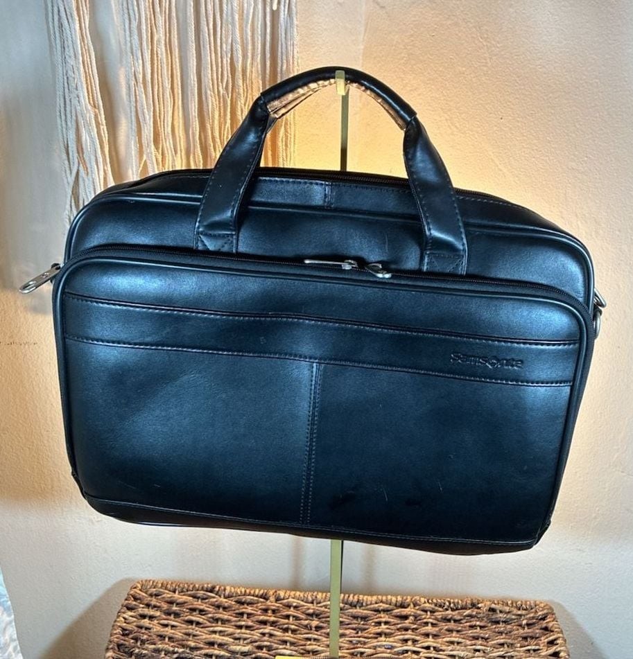 Samsonite Soft-sided Brief Case Laptop Bag Black 16"x11x3" Missing ShoulderStrap