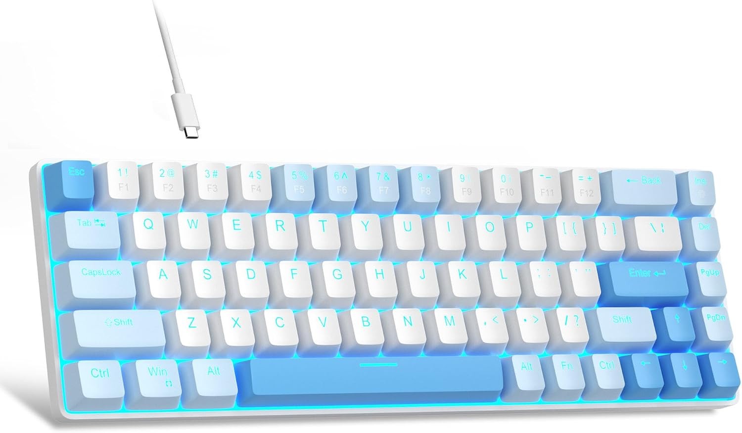 MageGee Portable 60% Mechanical Gaming Keyboard, MK-Box LED Backlit Compact 68