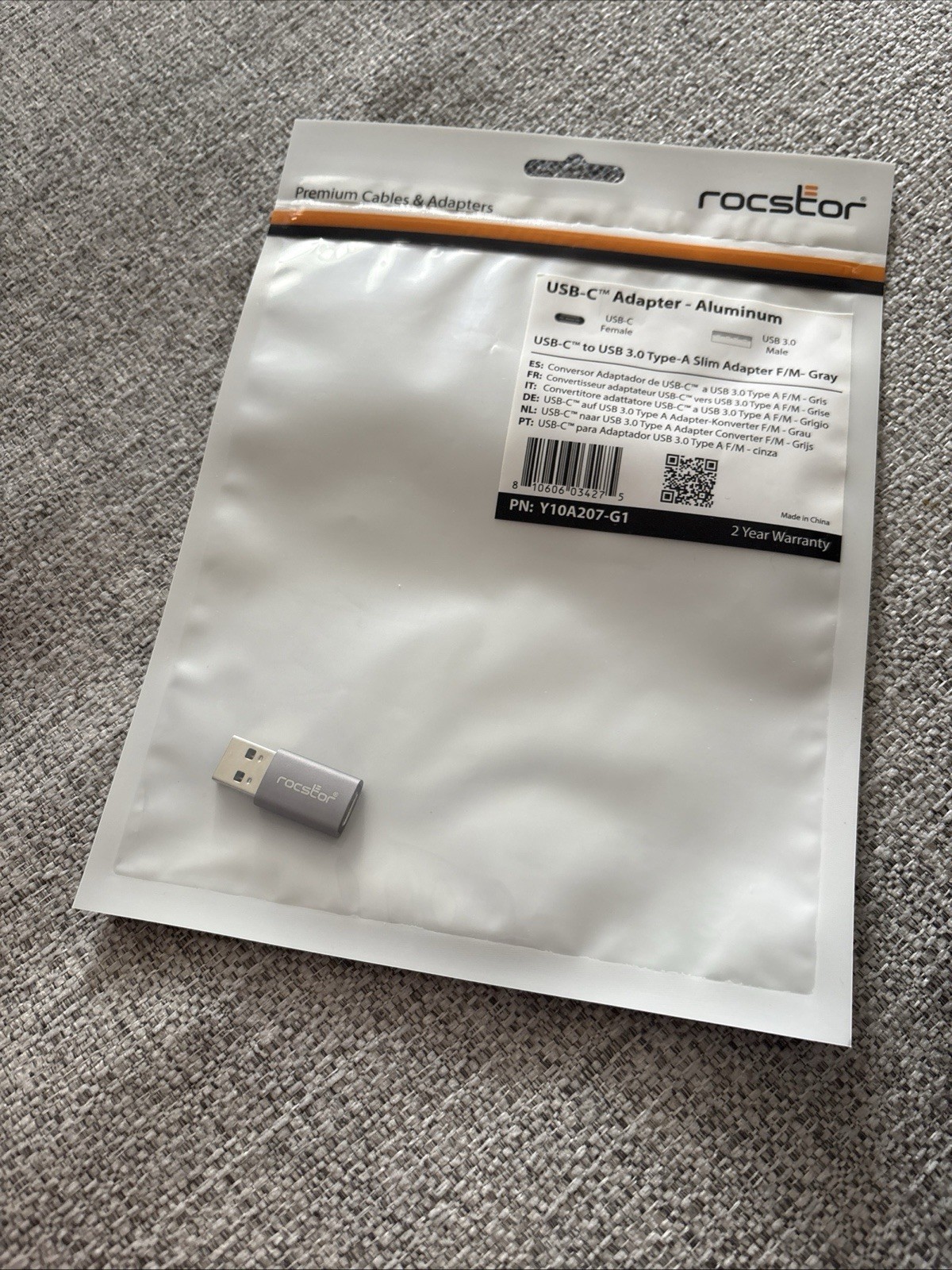 Rocstor USB-C Adapter- Aluminum, USB-C to USB 3.0 Types Slim