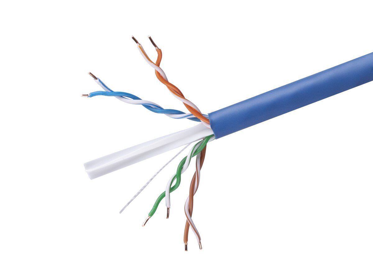 Cat6 Ethernet Bulk Cable Solid 500Mhz UTP Copper Wire 23AWG 1000ft Blue CMR Wire