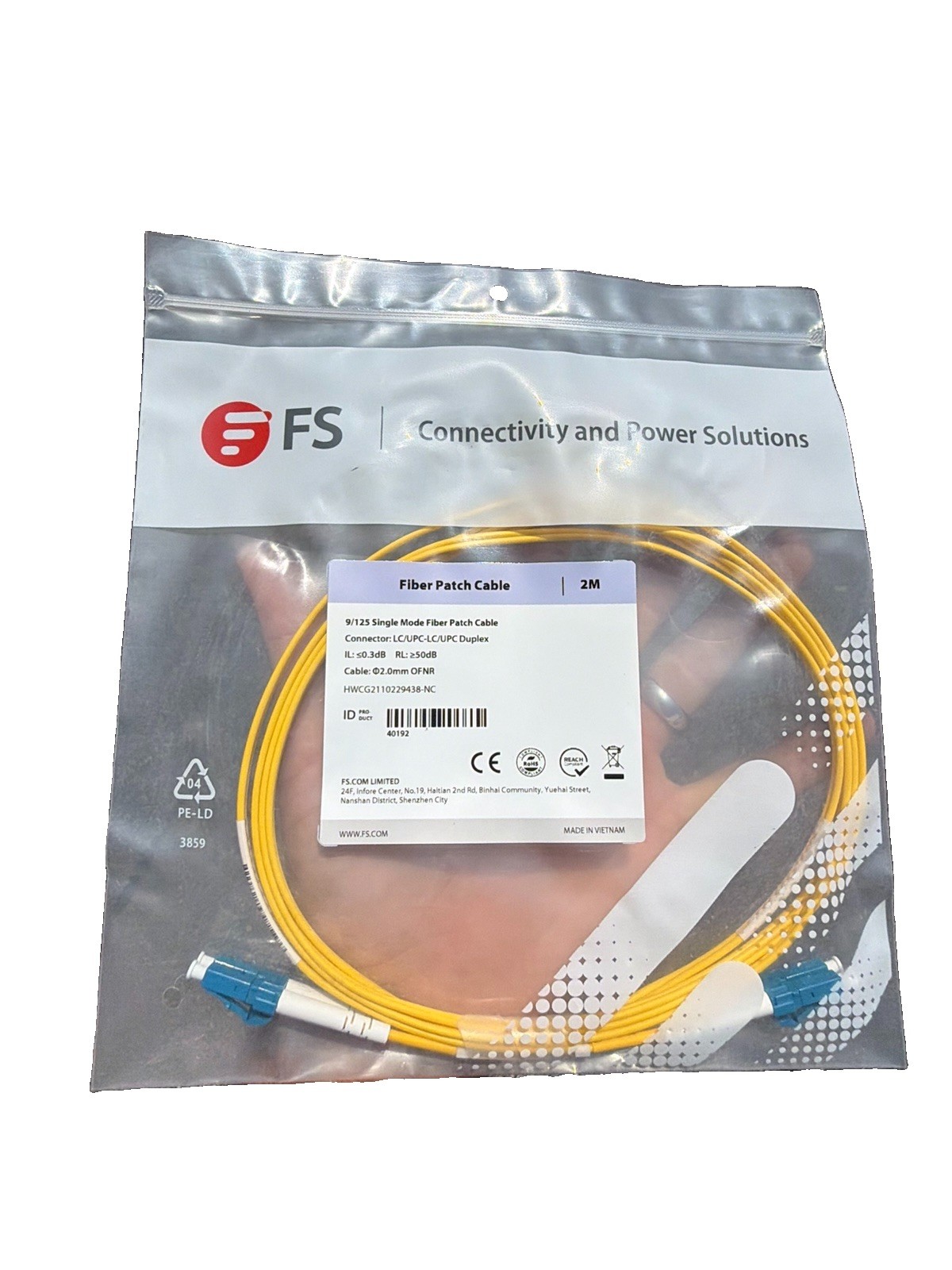 Corning Gold UPC LC LC Duplex Patch Cable 2m 6ft