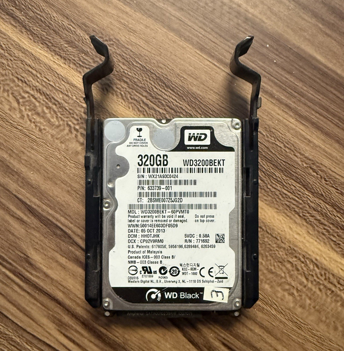 Western Digital WD Black 320GB 2.5" SATA 7200RPM Shock Resistant HDD