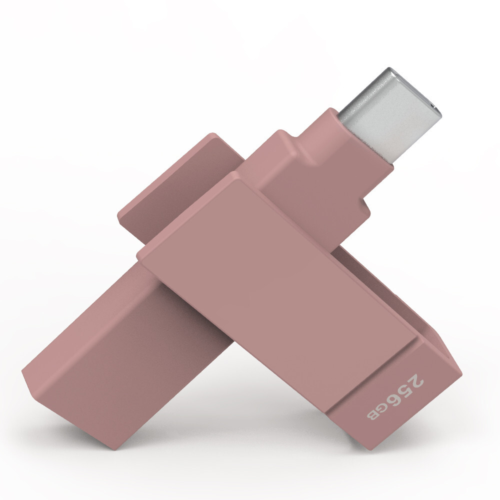 iXflash 256 GB Backup Flash Drive USB A & USB C for iPhone iPad & Computer Pink