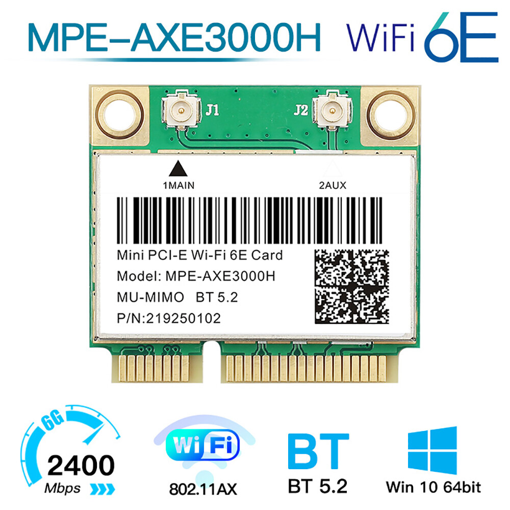 Mini PCIe AXE5400Mbps WiFi 6E Card BT5.2 Network Adapter better than AX210 AX200