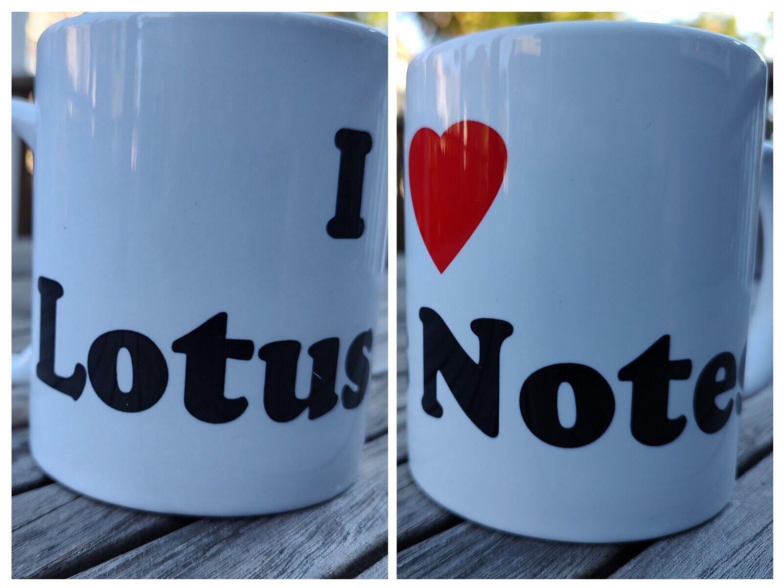 I ❤️ Lotus Notes Ceramic Coffee/Tea  Mug Cup Vtg Software IBM 3 3/4