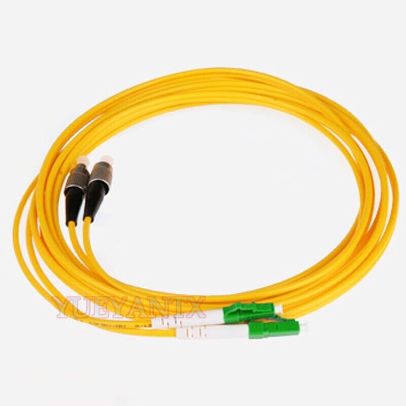 15M Fiber Optic Cable Patch Cord SM 2 core Duplex LC/APC-FC/UPC 9/125 ftth CATV