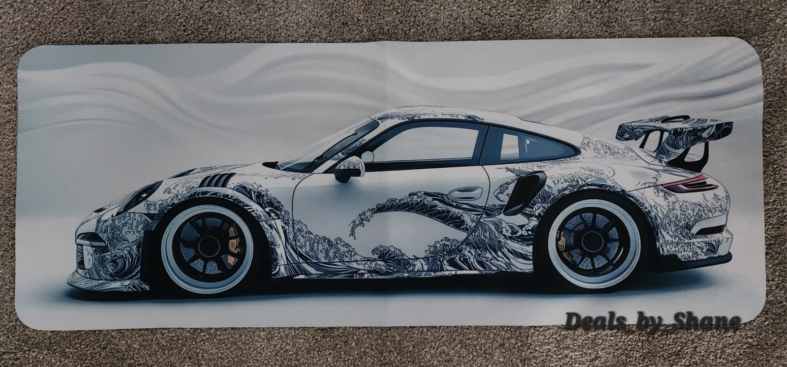 Large 31" x 12" Ocean Wave Porsche 911 GT3 Desk Mat Mouse Pad