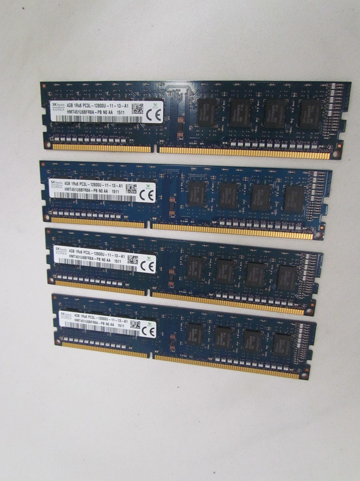 Lot or 4 SK hynix 4GB 1Rx8 PC3L-12800U-11-13-A1 HMT451U6BFR8A-PB NO AA 1501 1534