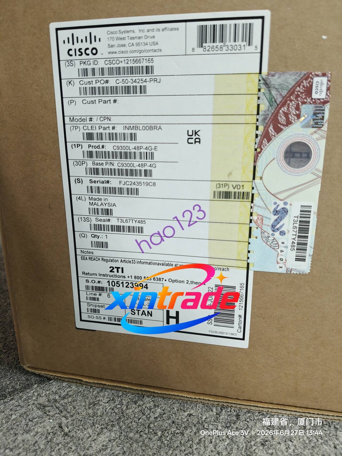 Cisco C9300L-48P-4G-E Catalyst 9300L Series 48port PoE Network Switch New Sealed