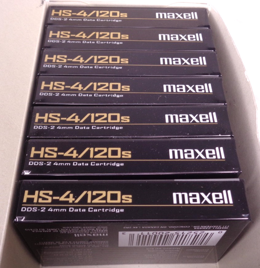 Maxell HS-4/120s DDS-2 4mm Data Cartridge 8GB NEW Sealed Lot of 7