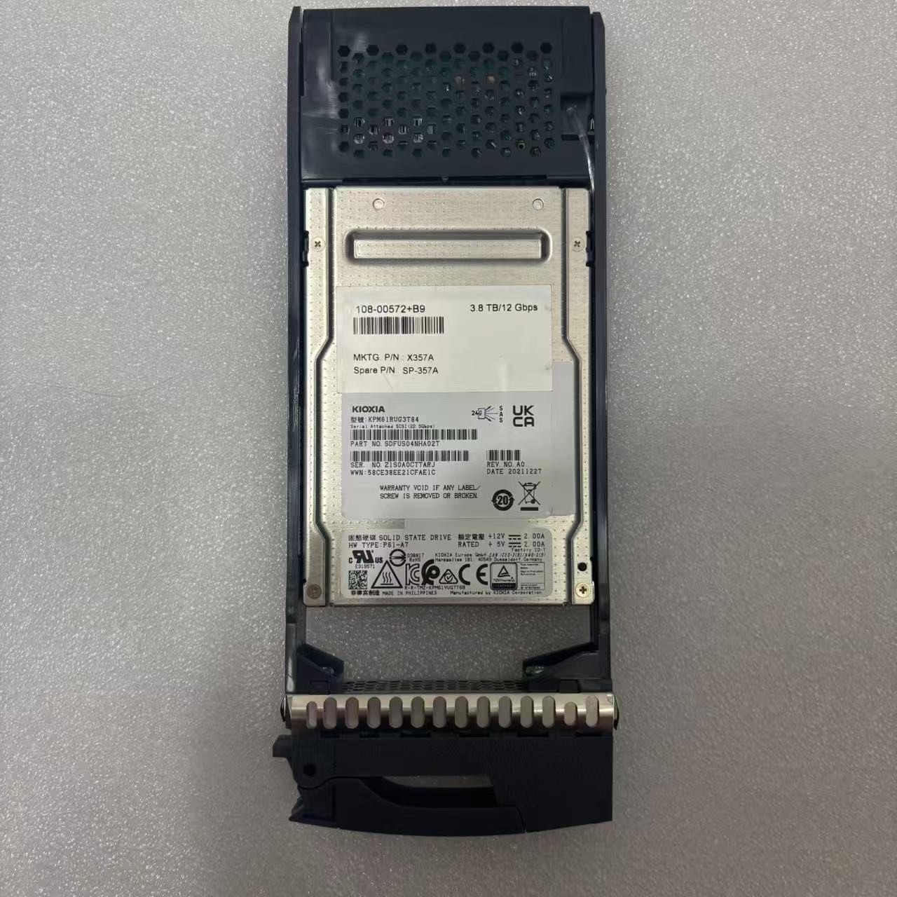 Netapp X357A KPM61RUG3T84 108-00572 B9 3.84TB 12Gbps SAS SSD Hard Drives
