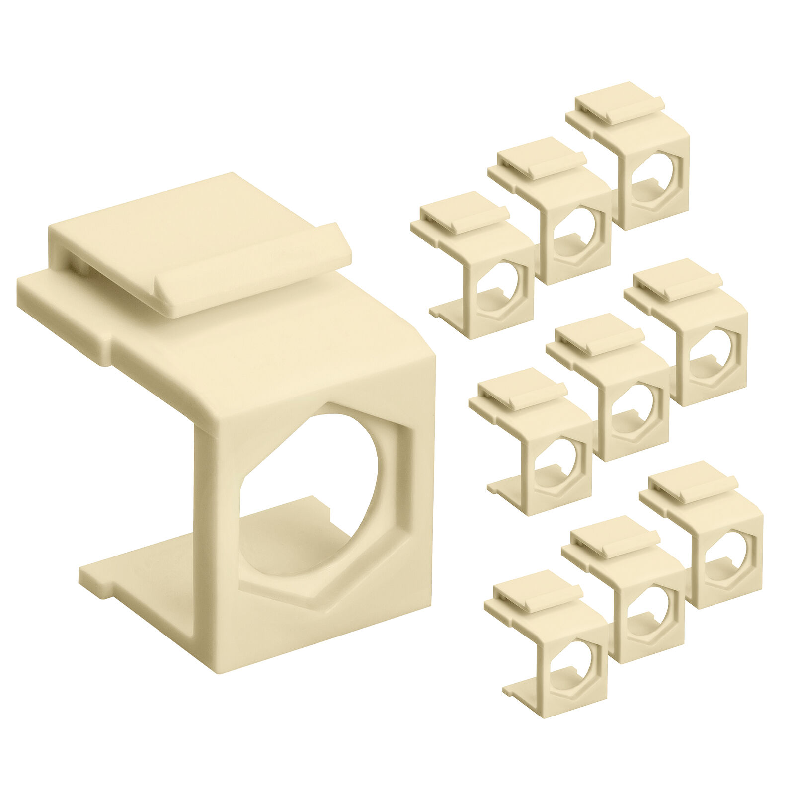10 Pcs Blank Keystone Jack Insert Filler for RCA F-Type Connector Snap-In Ivory