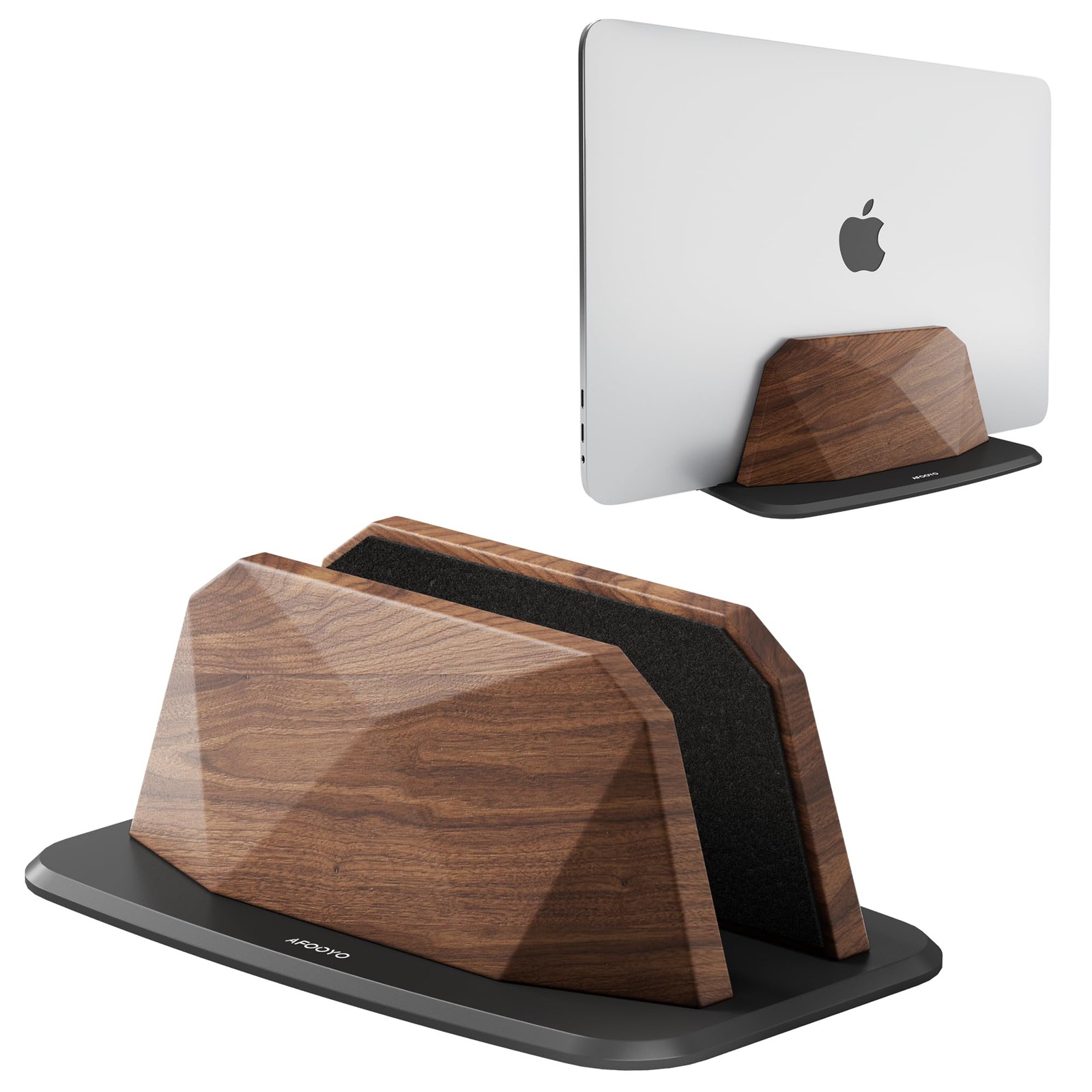 Adjustable Wooden Vertical Laptop Stand Desk Dock Fits MacBook Surface Beech