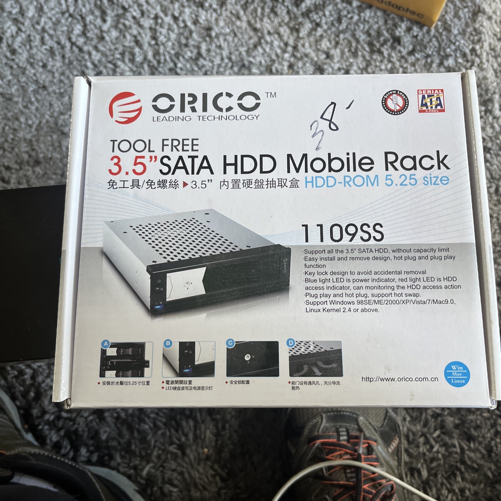 ORICO 2 Bay USB 3.5 to SATA HDD Mobile Rack HDD-ROM 5.25 Size