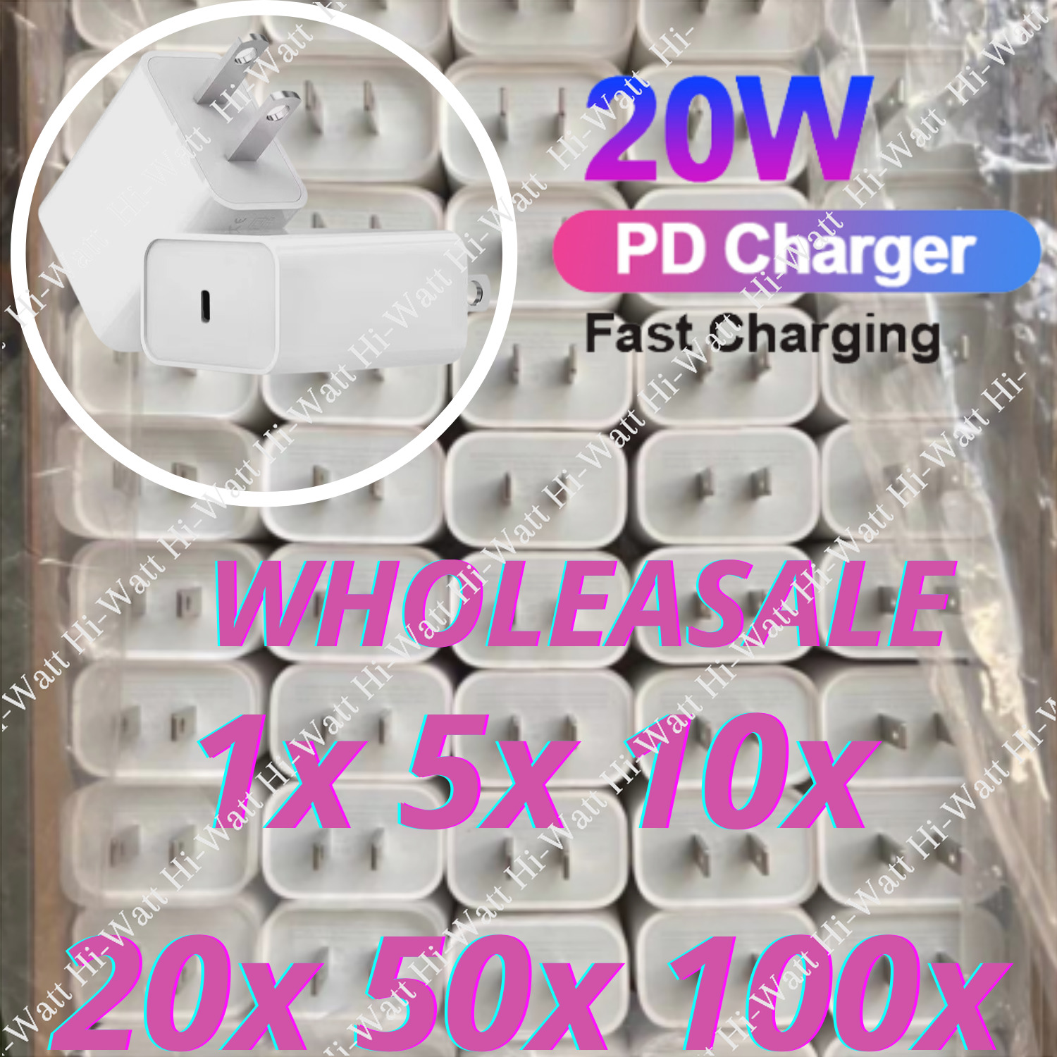 20W PD USB-C Power Adapter Fast Wall Charger For iPhone 14 13 12 11 8 Wholesale