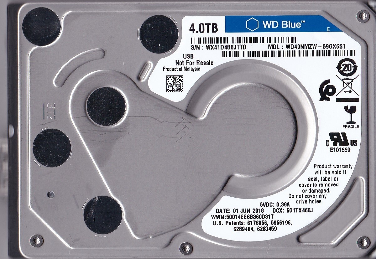 WD40NMZW-59GX6S1 s/n: WX41D4 Malaysia JUN 2018 4TB USB 3.0 2.5" WESTERN DIGITAL