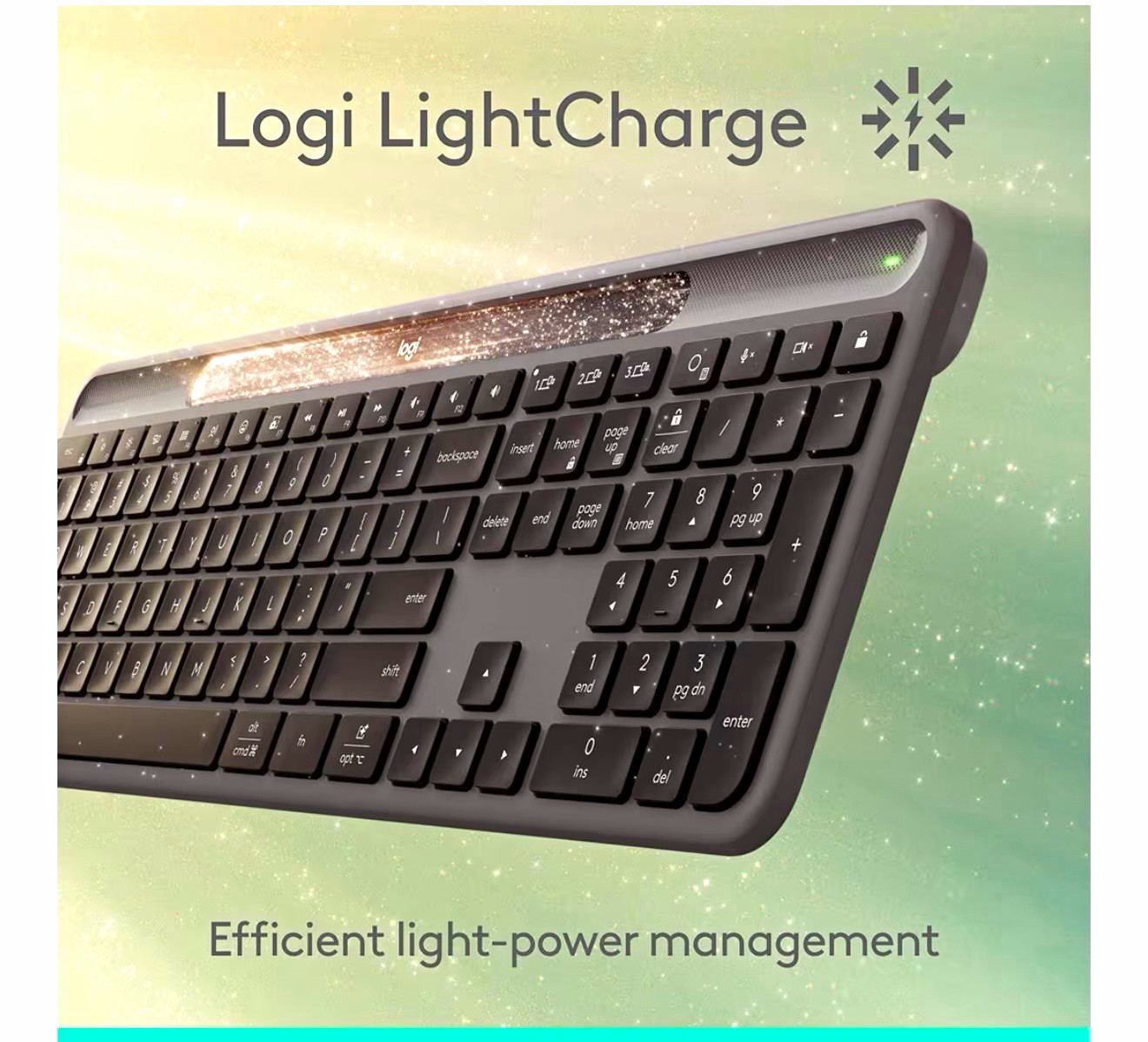 Open Box Logitech Signature Slim Solar+ K980 Bluetooth Keyboard Graphite