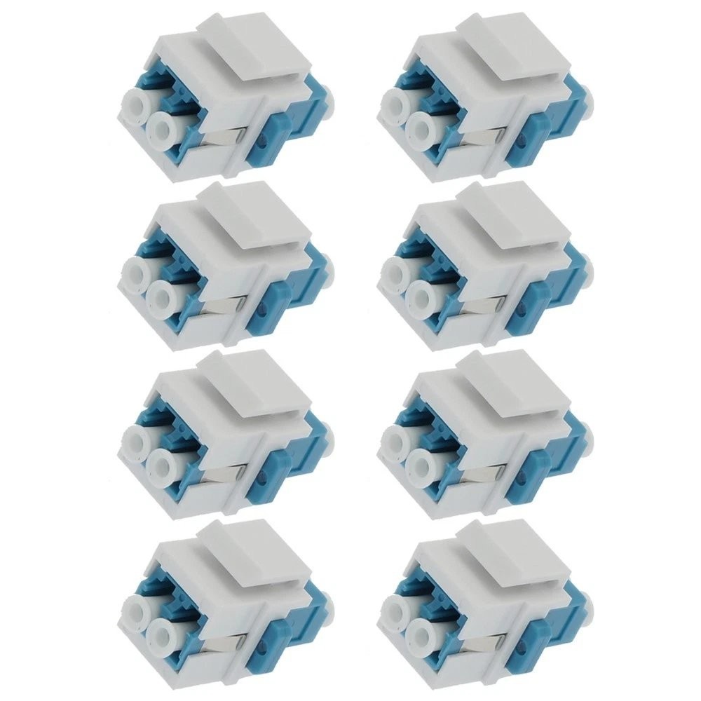8x LC/UPC Duplex Single Mode Fiber Optical Coupler w/ Keystone Jack Snap-in Blue