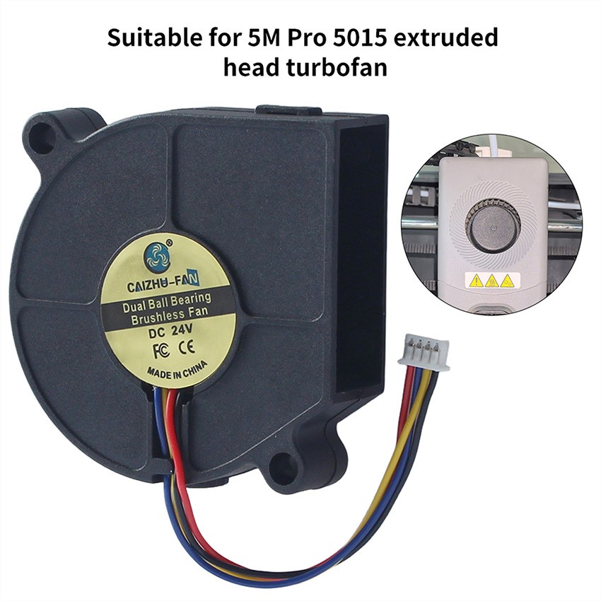 24V Extrusion Head Turbo Cooling Fan 3D Printer Accessories for 5M Pro 5015