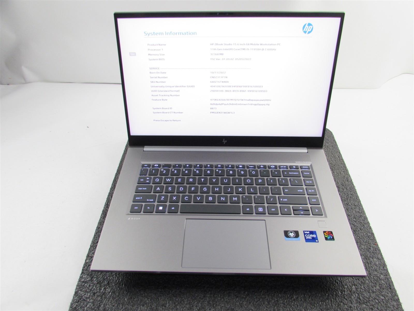 HP ZBOOK STUDIO (G8) 1920X1080 FHD I9-11950H 1TB SSD 32GB RAM RTX A2000 NO O.S