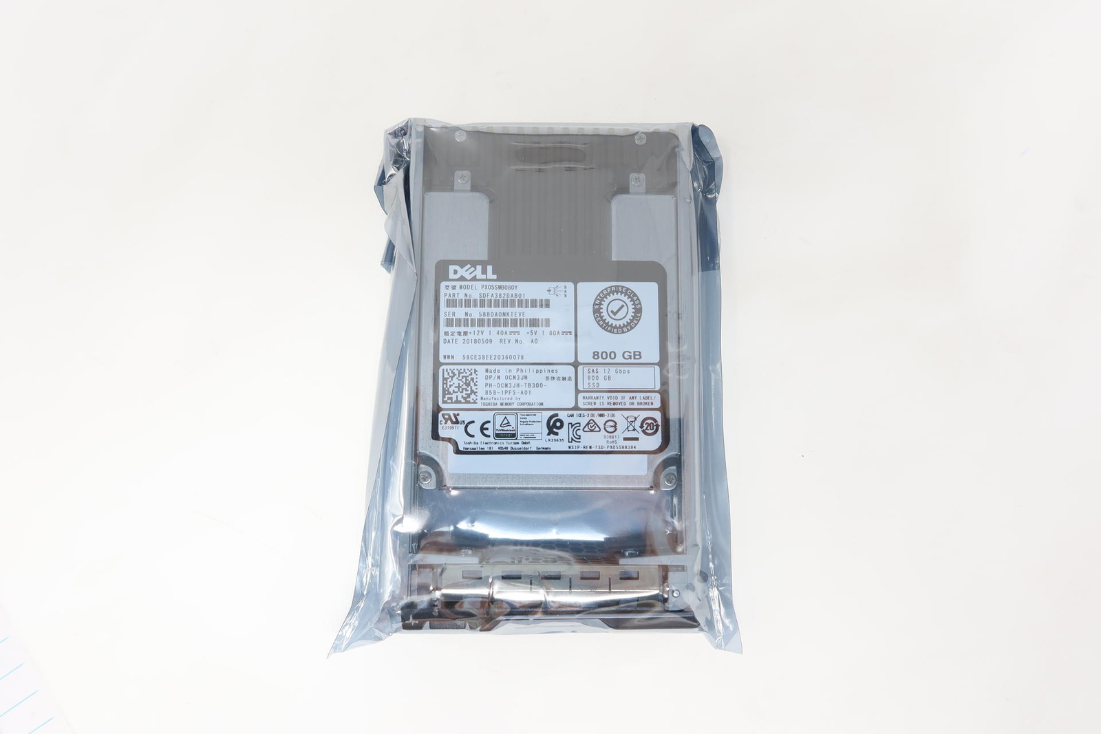 CN3JH Dell 800GB SAS 2.5" 12G MU SSD Gen13 Solid State Drive PX05SMB080Y