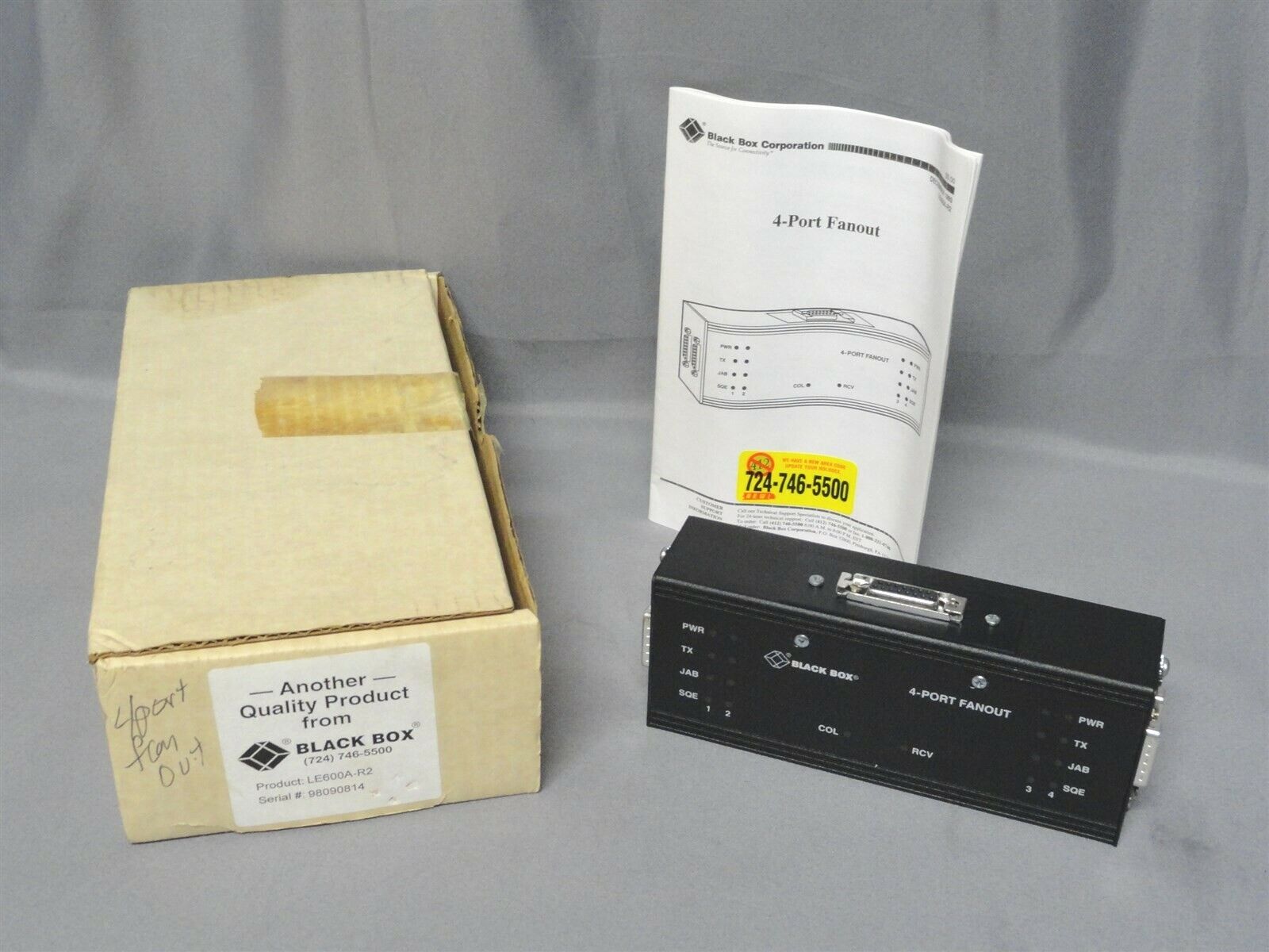 BLACK BOX - 4 PORT FANOUT - PART NUMBER: LE600AR-2 - NEW IN THE BOX