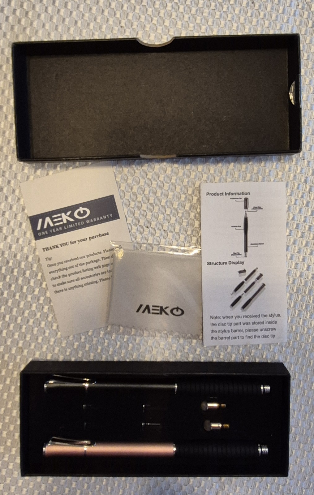 NIB MEKO 2nd Generation 2-in-1 Touch Screen Disc Stylus Pen with Tips 