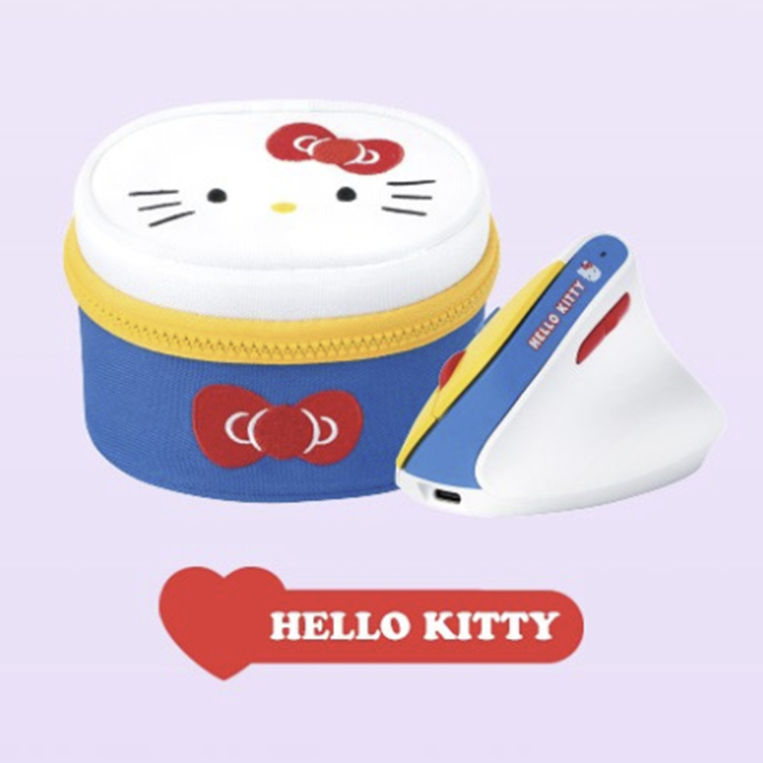 Sanrio Kitty Kuromi Phochacco Vertical Wireless Mouse Rechargeable + Pouch Set
