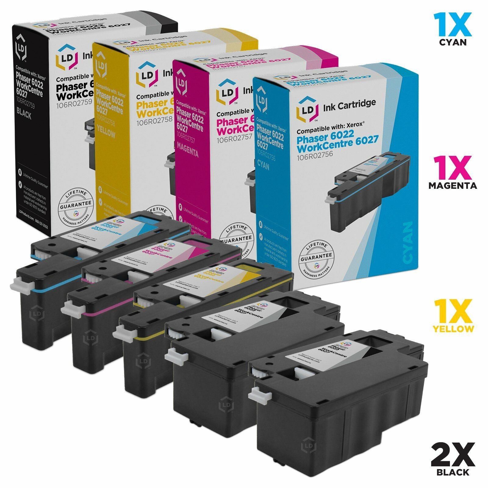 LD Compatible Xerox 5PK  2 106R02759 1 106R02756 1 106R02757 1 106R02758