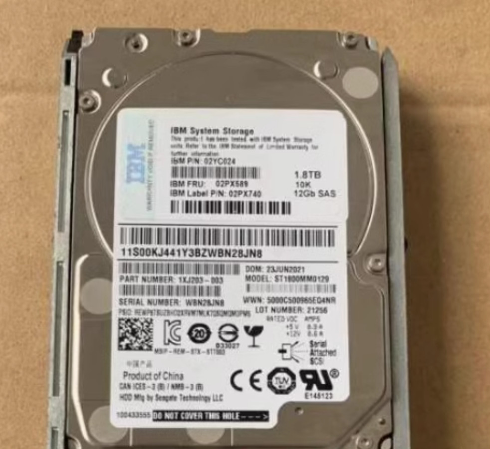 IBM 02YC024 02PX589 02PX740 1.8TB 10K SAS 12Gb/s 2.5'' V5000E Hard Drive HDD