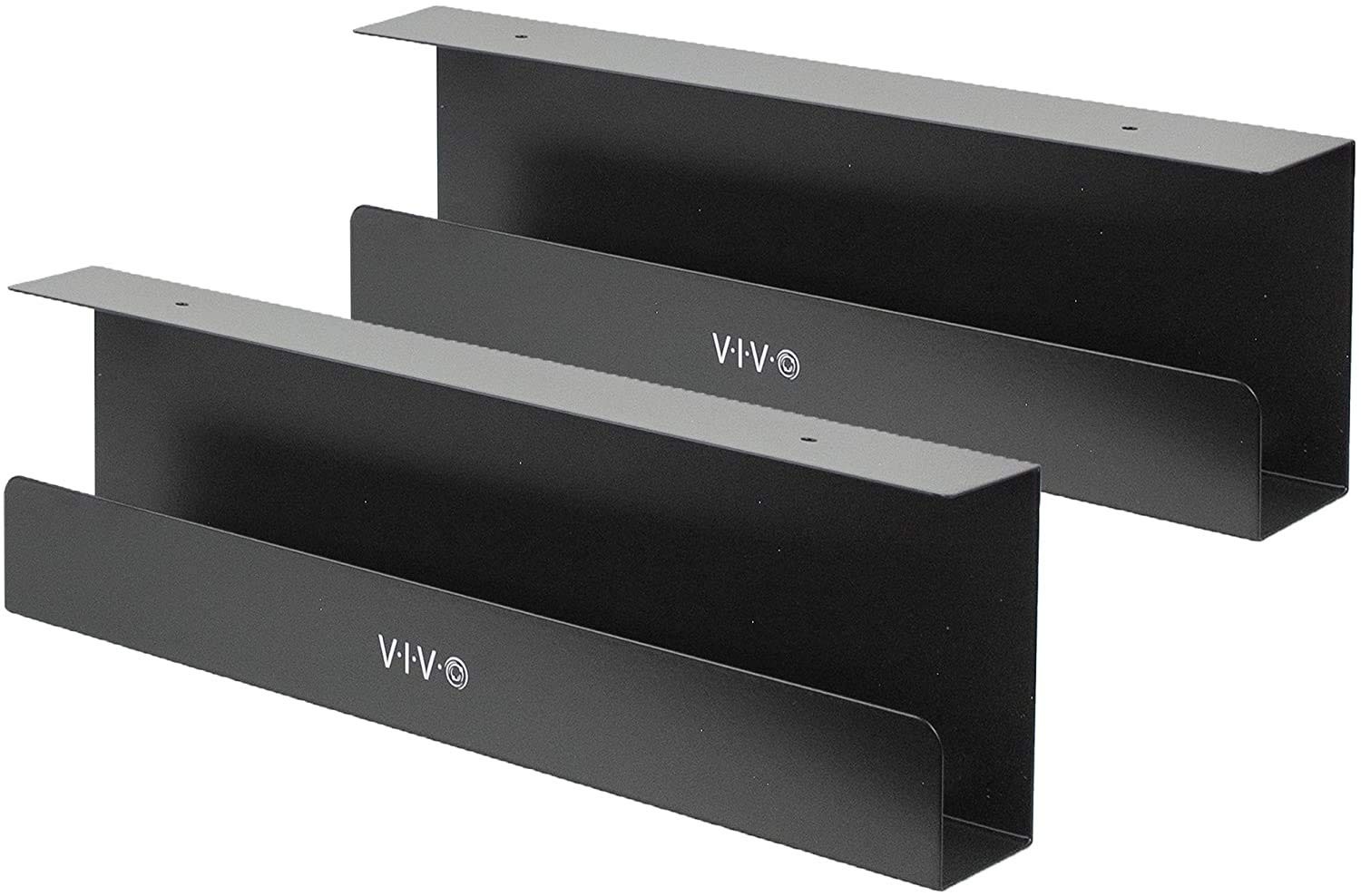 VIVO 2 Pack Black 17 in Under Desk Cable Management Tray, DESK-AC06-2C