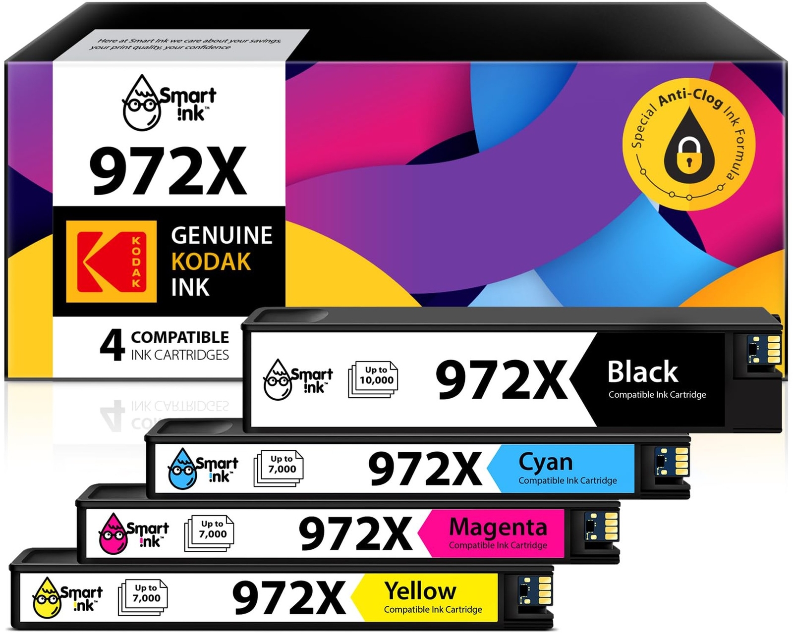 Smart Ink Compatible Ink Cartridge Replacement for HP 972X 972 X (4 Pack Comb...