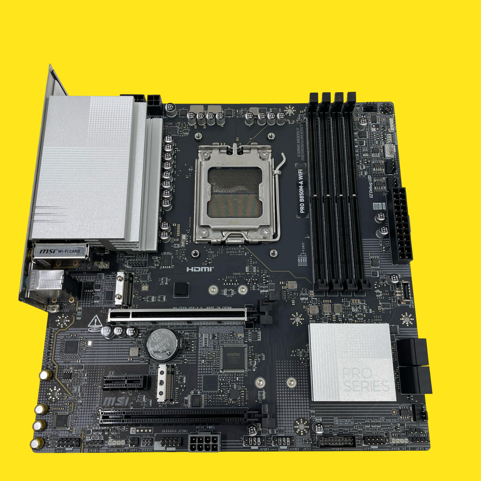 AS/IS MSI PRO B850M-A WiFi PZ Back-Connect mATX Motherboard #2940 z42/3