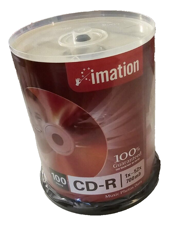 Imation 100 PK CD-R Discs Media 700MB 52x Spindle Tower NEW