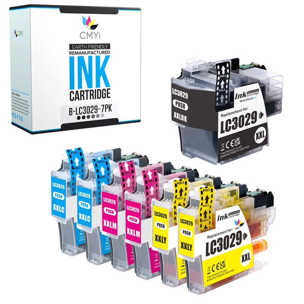 7-Pack Compatible CMYi LC3029 Ink Cartridges fits Brother MFC-J5930DW J6535DW