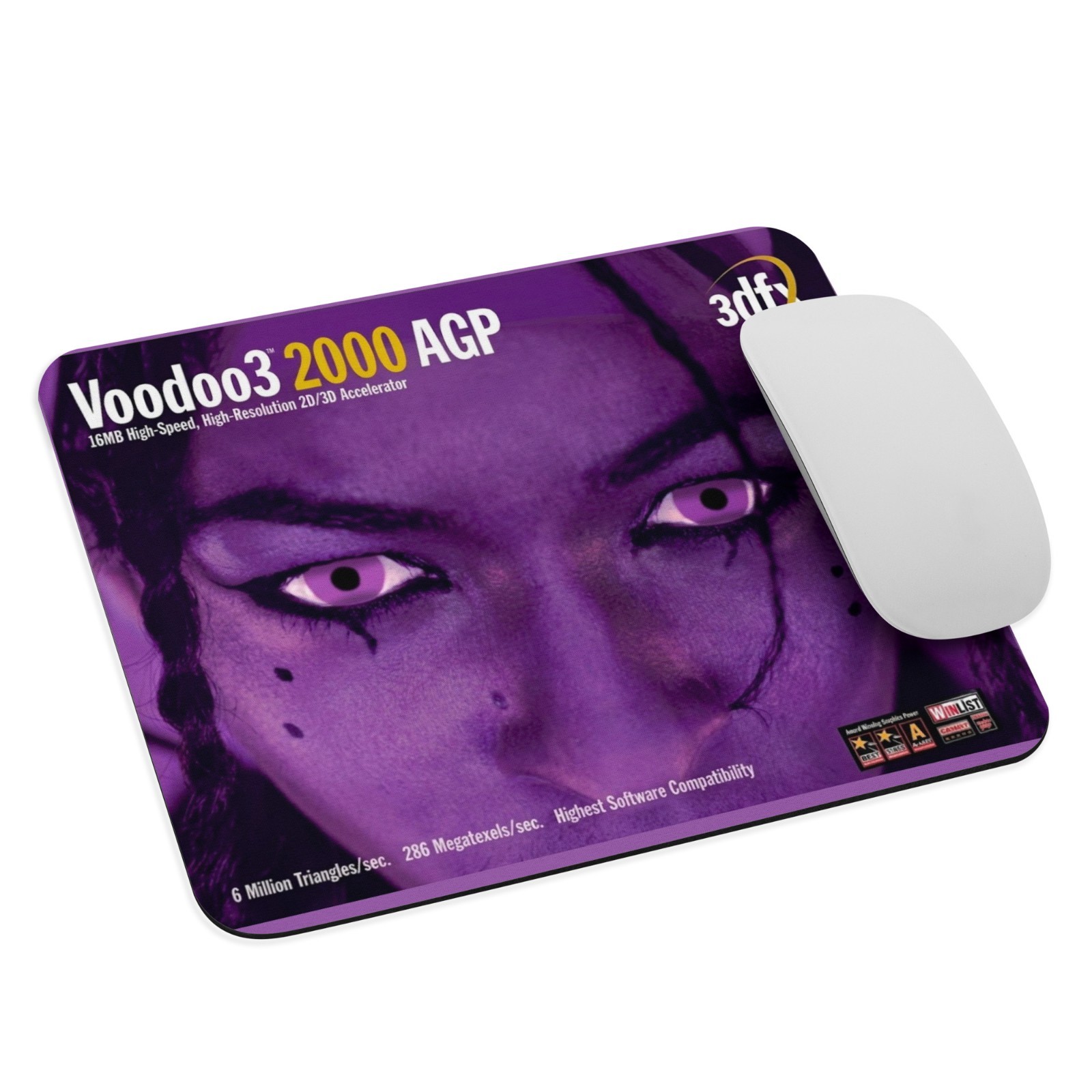 3dfx Voodoo3 2000 AGP Box Art Mouse Pad (9.5" x 7.75") - Retro 90s PC Gaming GPU