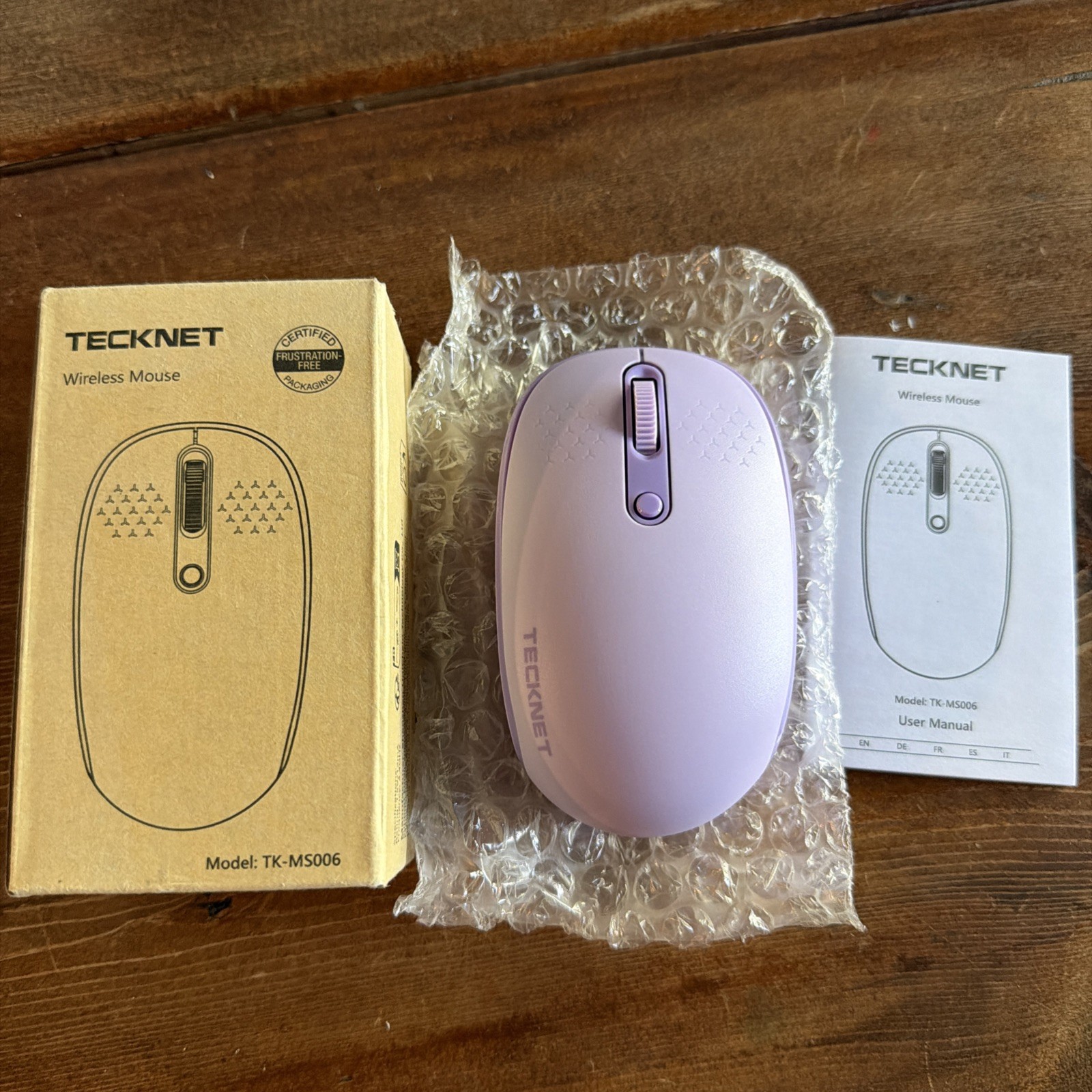 TECKNET Wireless Mouse for Laptop, 2.4GHz USB Mini Cordless Small Gray TK-MS006