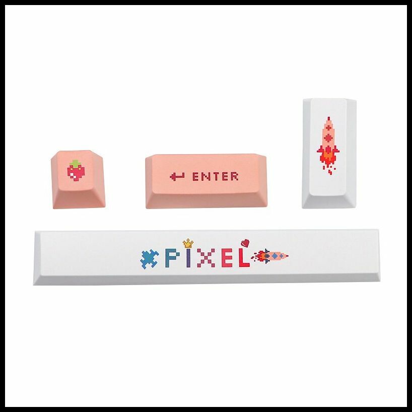 4 Keys/Set Retro Game Pixel Theme Key Caps Space Bar Custom Keycaps