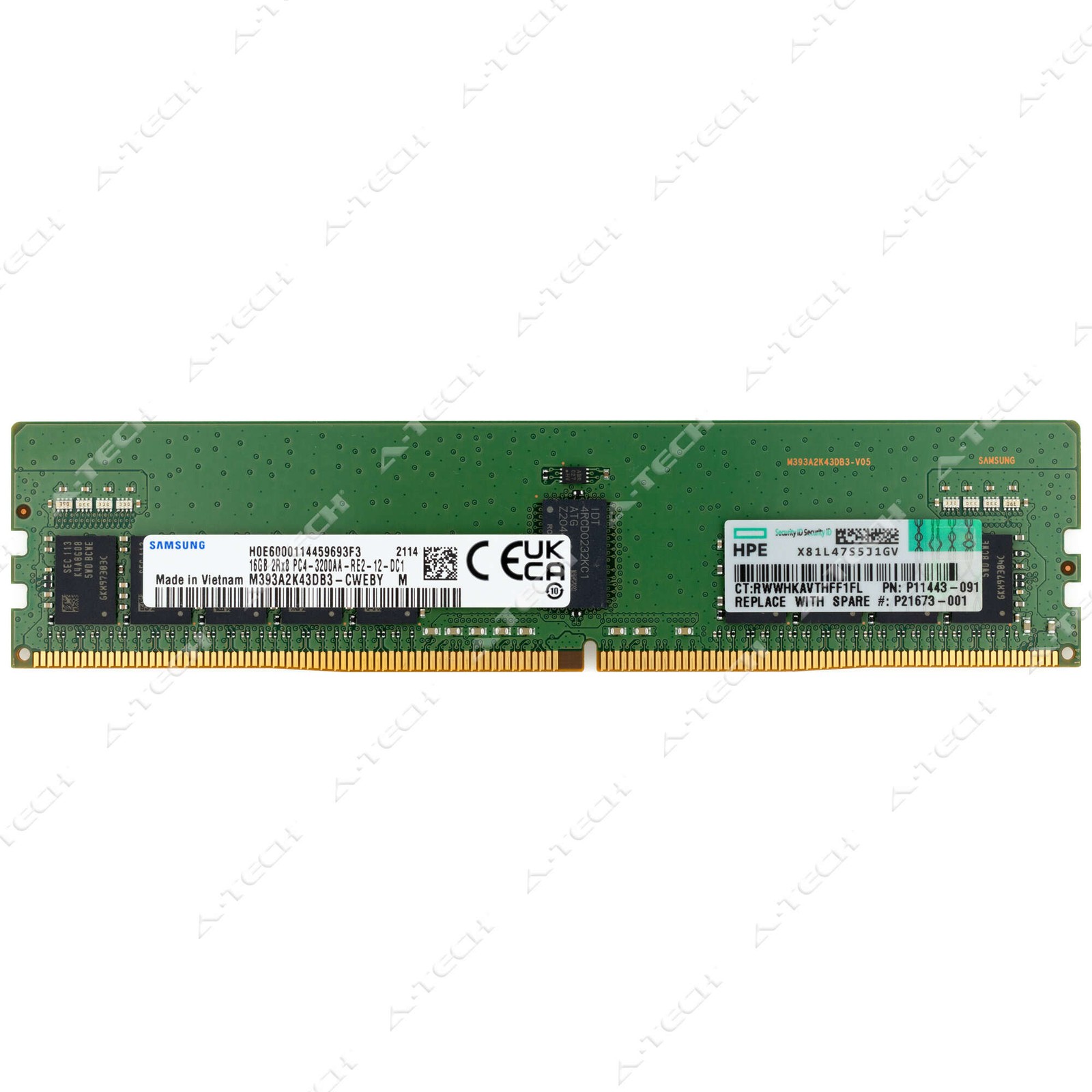 HP 16GB DDR4 ECC RDIMM P06031-B21 P21673-001 P11443-091 HPE Server Memory RAM 1x