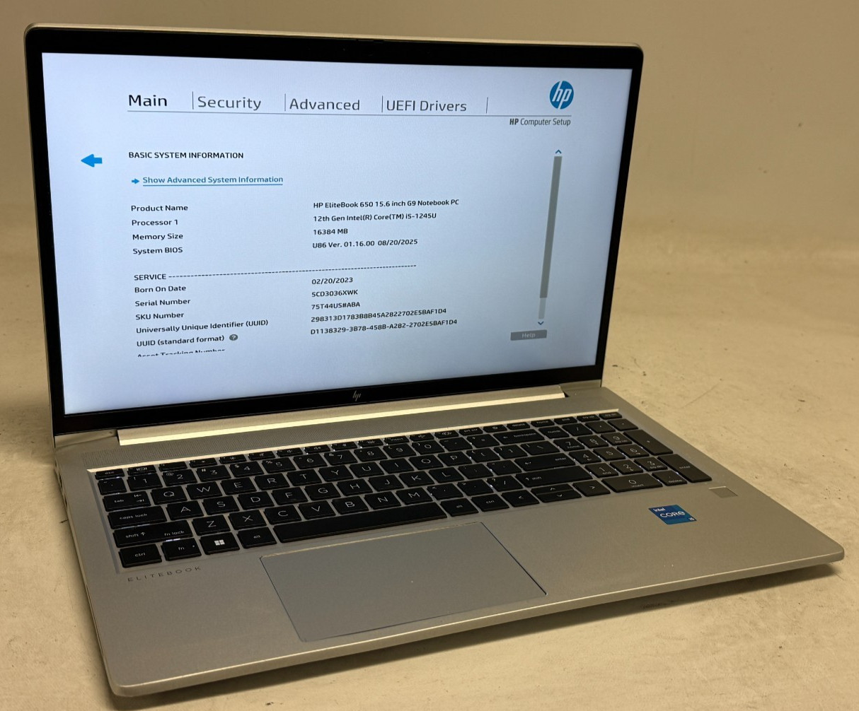 HP EliteBook 650 G9 15.6" (i5-1245u 3.90GHz - 16GB RAM - 512GB SSD - Win11Home)
