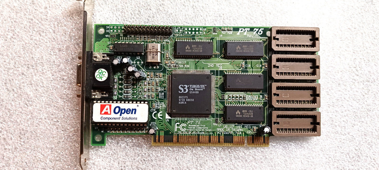 VINTAGE AOPEN PT-75 S3 VIRGE/DX  2-MEG up to 4 MB PCI VGA CARD ~TESTED~