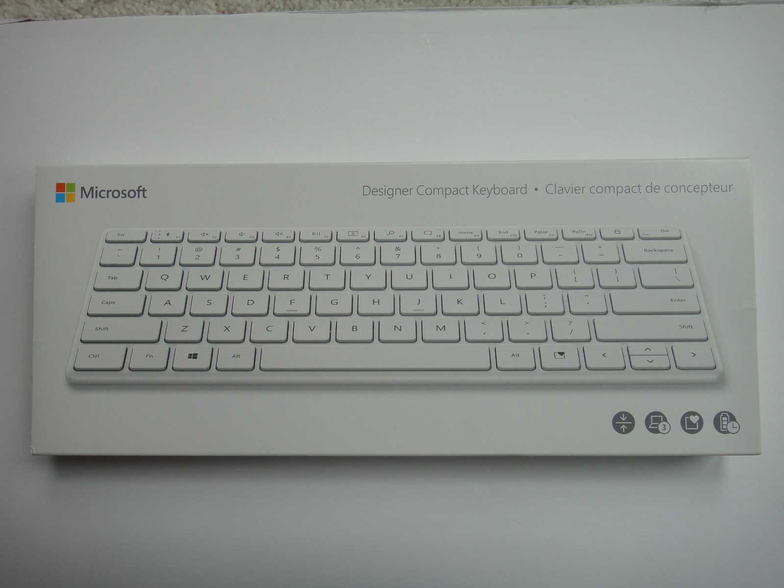 Microsoft Designer Compact Keyboard White 21Y-00031 Wireless Bluetooth (Mint)