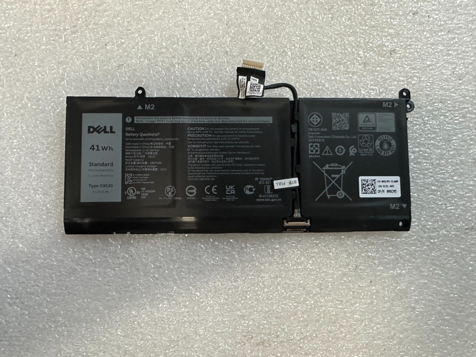 Dell Latitude 3520 genuine original battery MGCM5-Excellent in Dell bios