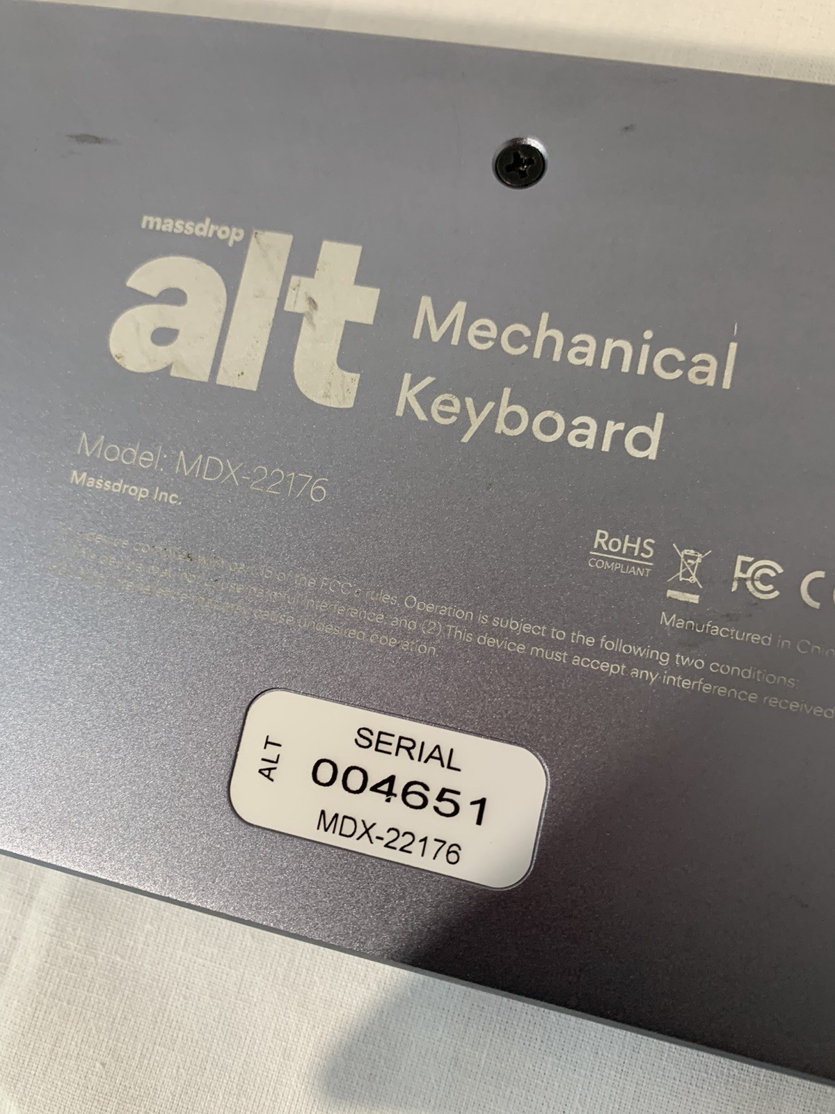 Drop Massdrop ALT Mechanical Keyboard 65% MDX-22176 Aluminum RGB