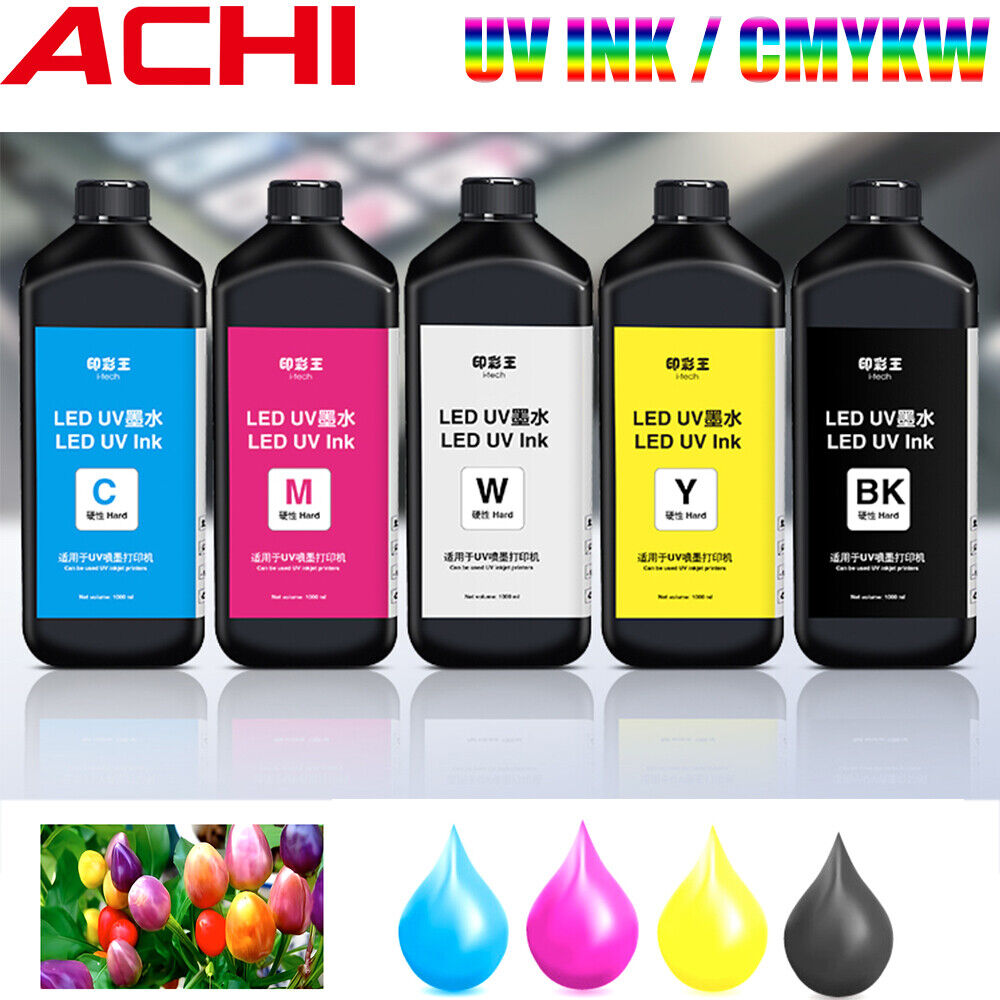 5 X 250ML/500ML UV INK For ACHI A3 A4 A5 UV /UV DTF Printer Colorful Natural Ink