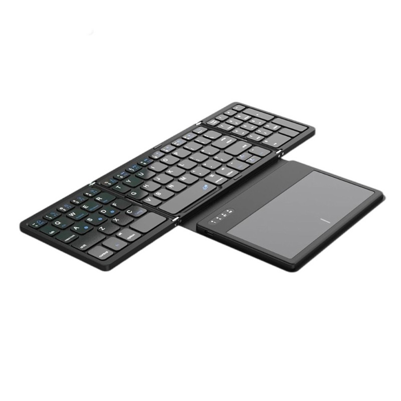 Foldable Wireless Keyboard Large Touchpad Numeric Keypad for Tablets Phones