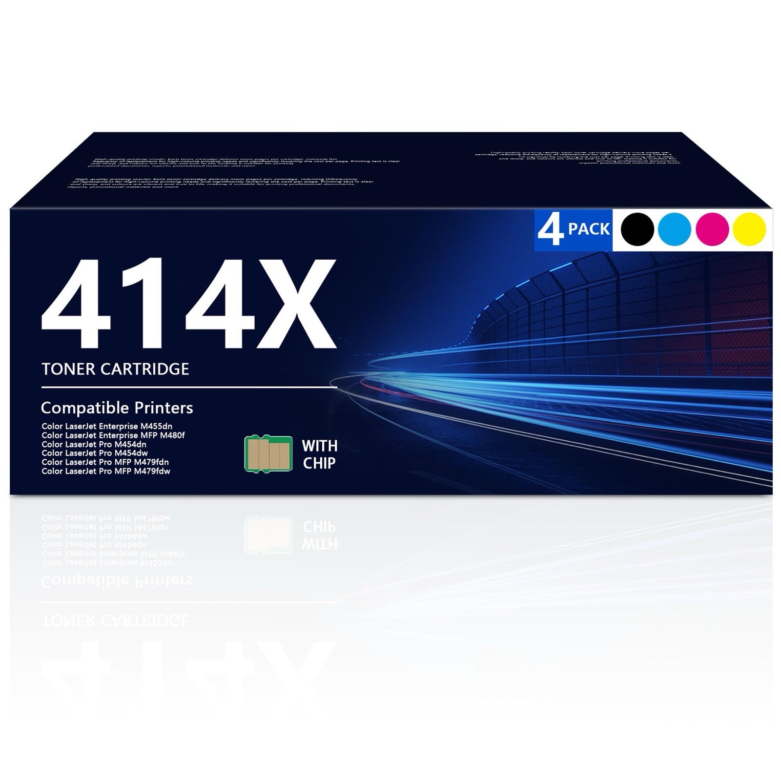 414X Toner Cartridges 4 Pack High Yield | 414X 414A Toner for HP W2020X W2020A