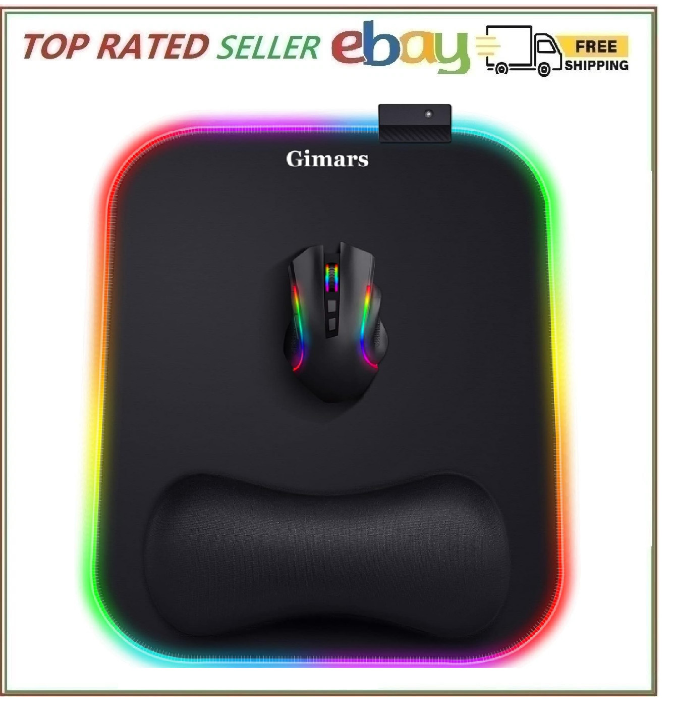 X Large Rgb Gaming Mouse Pad With Wrist Rest 10 Lighting Modes Extra Space