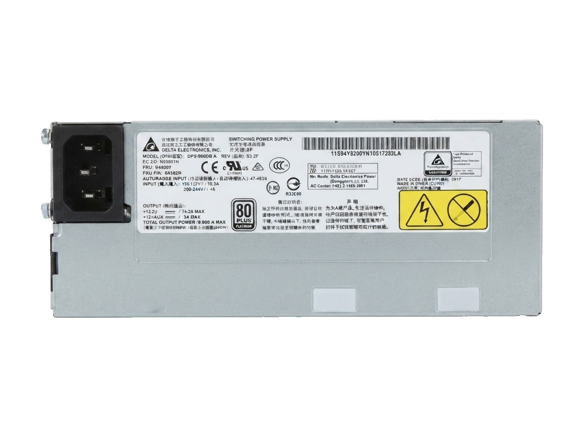 Lot of 5 IBM 94Y8298 PSU 900-Watts Hi-Efficiency Platinum Hot-Swap Power Supply